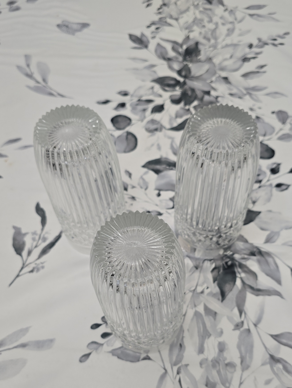 Fifth Avenue LTD Set Of 3 Crystal High Ball Glasses Diamond Rib Czech Republic - Picture 10 of 15